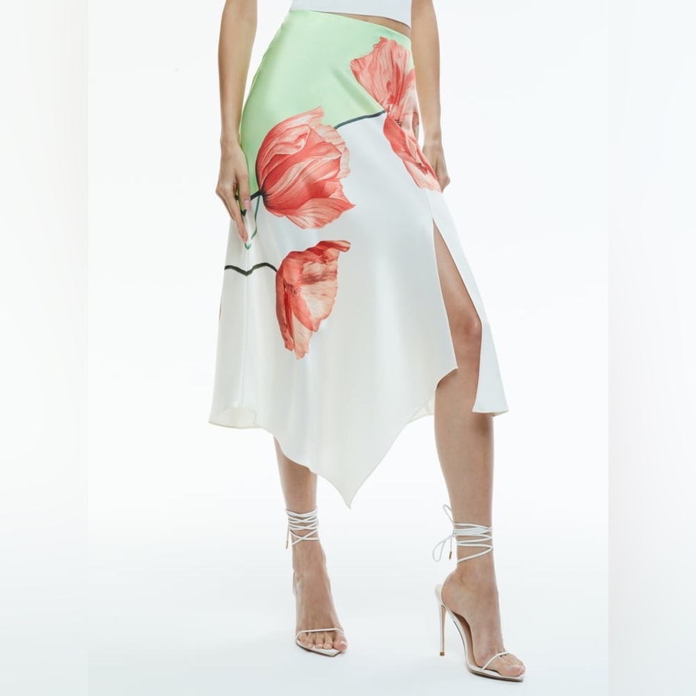 Alice + Olivia HARMONY DRAPEY SLIT ASYMMETRIC SKIRT in size 0
